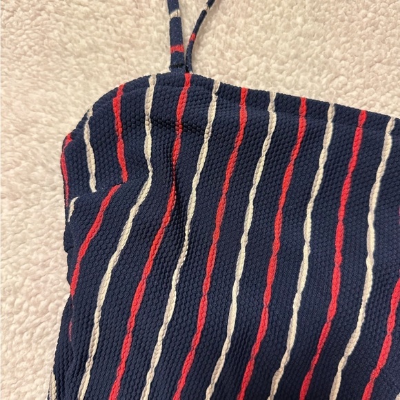 Onia Estelle Convertible One-Piece Swimsuit Blue Stripe Strapless - Picture 10 of 13